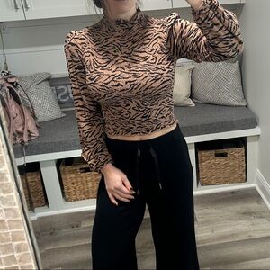 Animal Print Long Sleeve Top